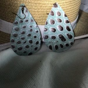 These are gorgeous Alligator, leather earrings.